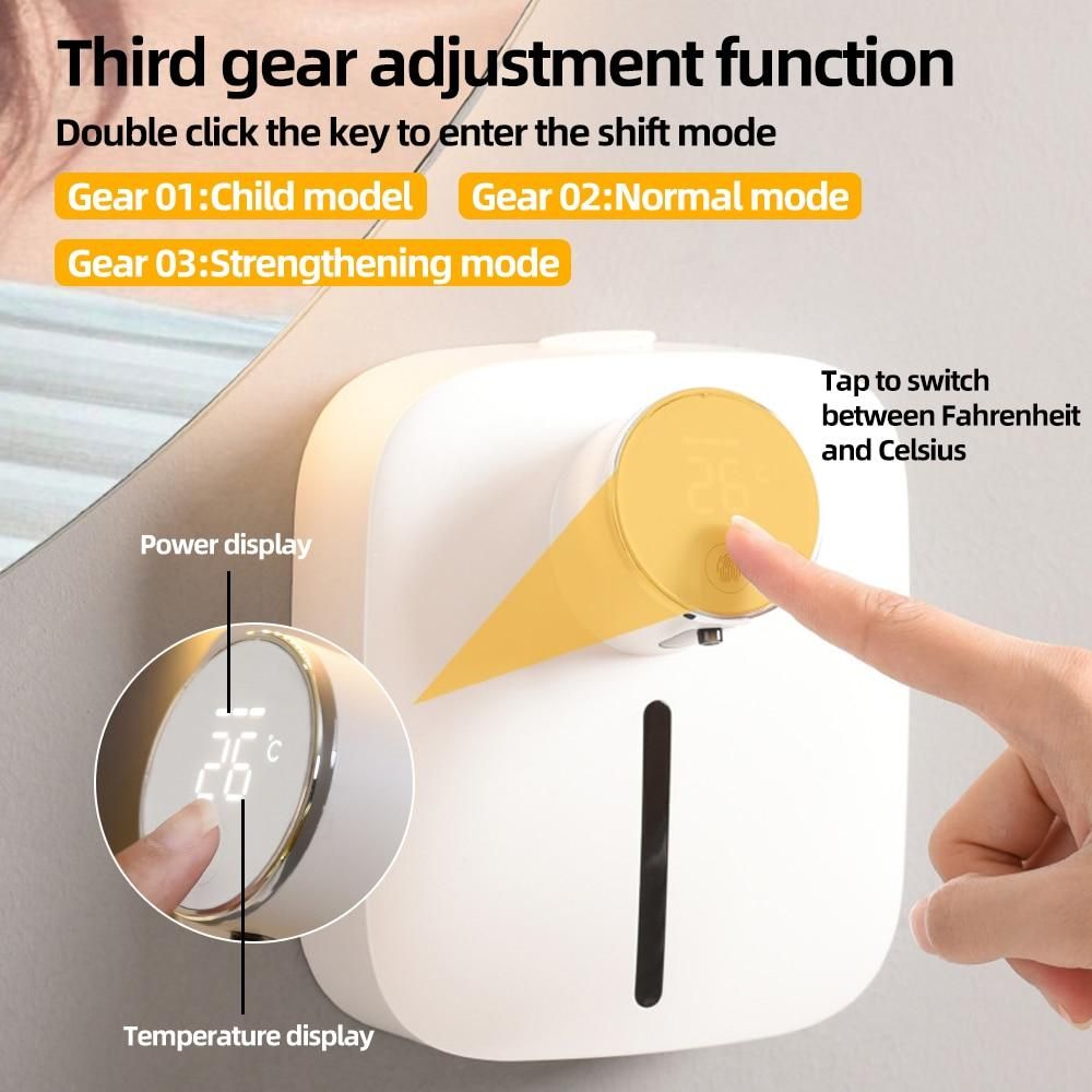 Wall-mounted Automatic Soap Foam Dispenser Infrared Sensor Rechargeable Digital Display Liquid Soap Dispenser Hand Sanitizer
