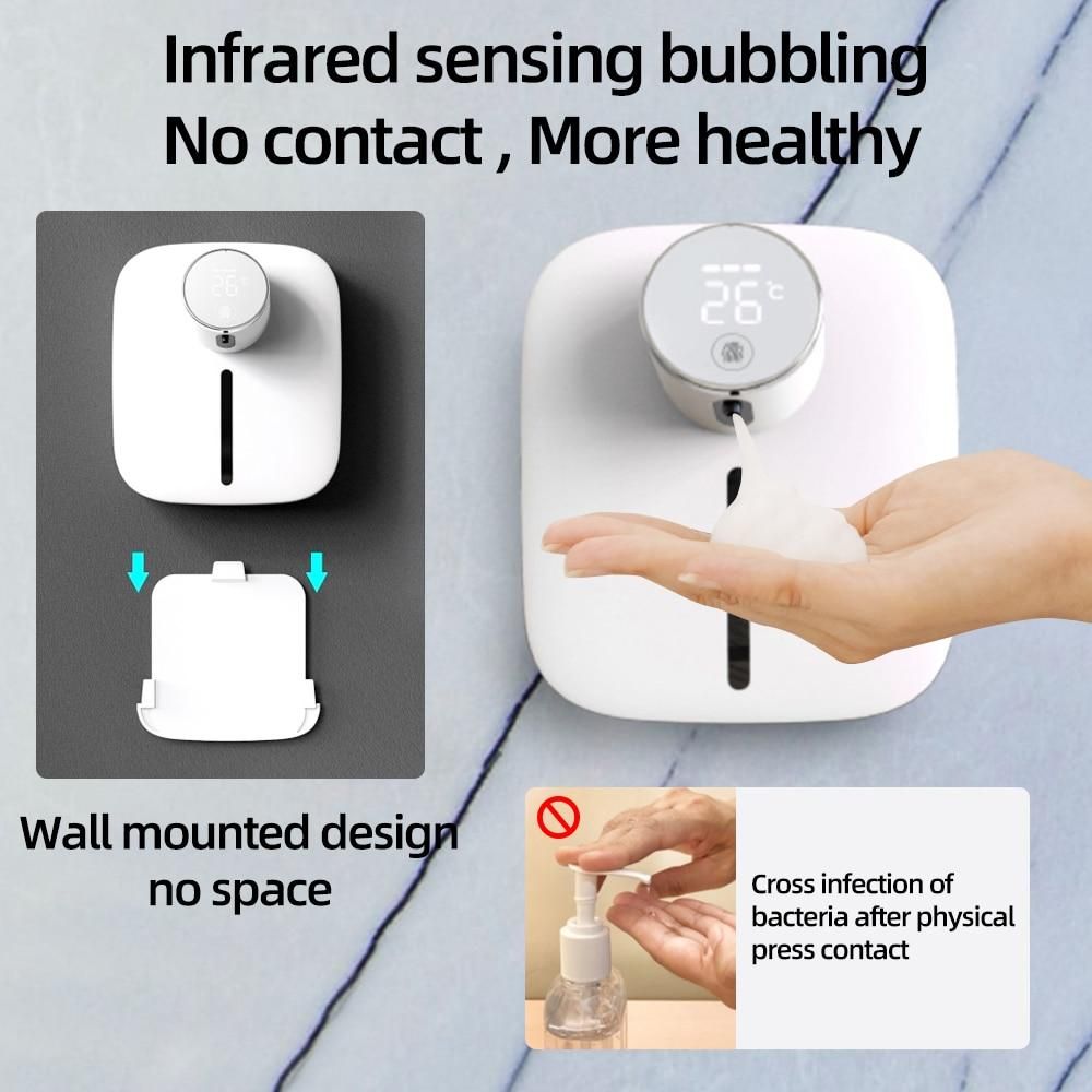Wall-mounted Automatic Soap Foam Dispenser Infrared Sensor Rechargeable Digital Display Liquid Soap Dispenser Hand Sanitizer