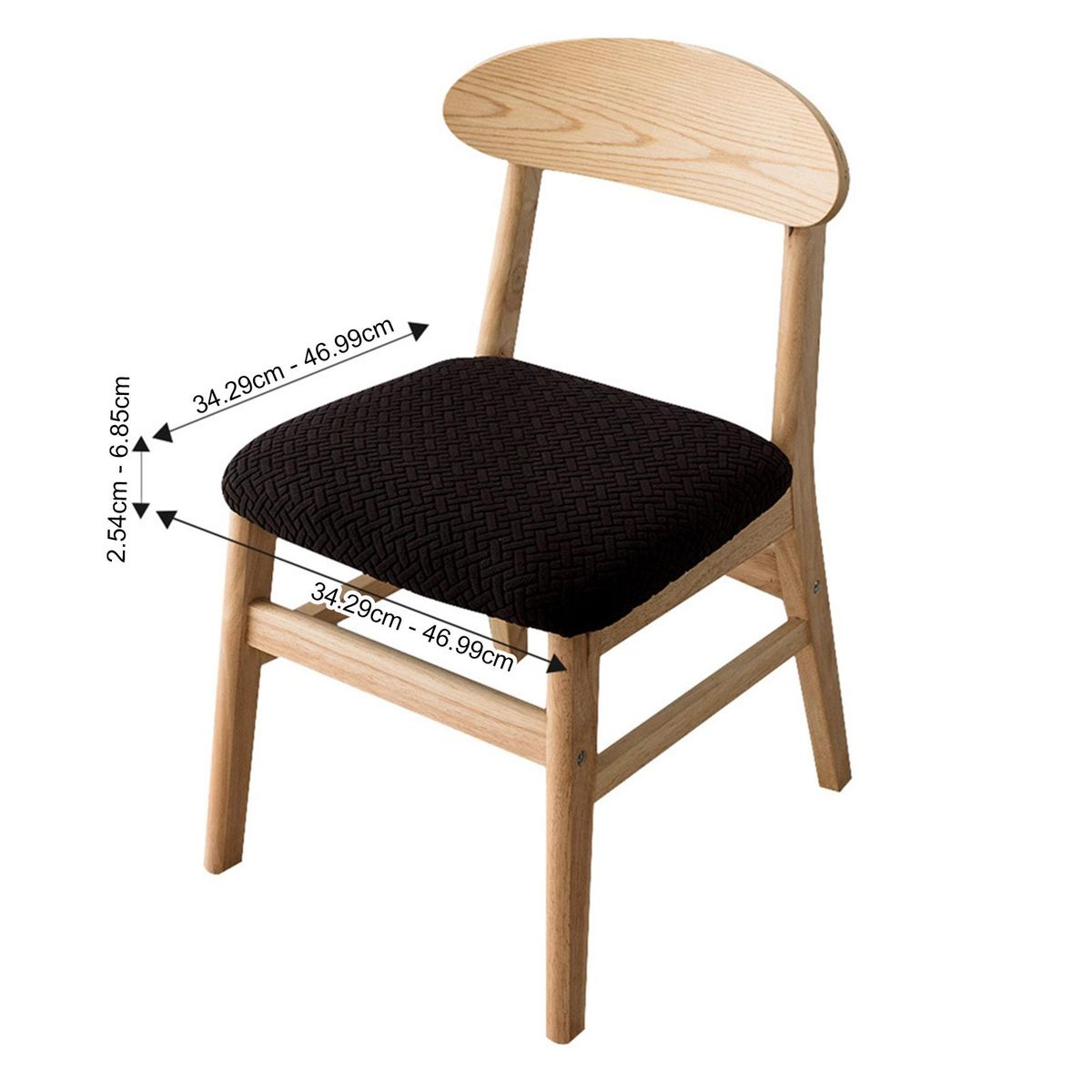 Chair Seat Protector Upholstered Chair Cushion Cover Banquet Decoration Black