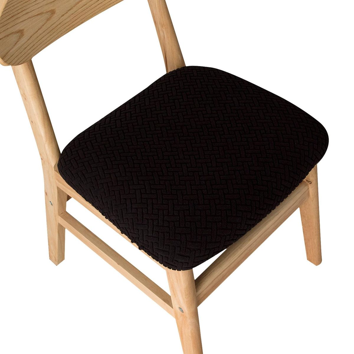Chair Seat Protector Upholstered Chair Cushion Cover Banquet Decoration Black
