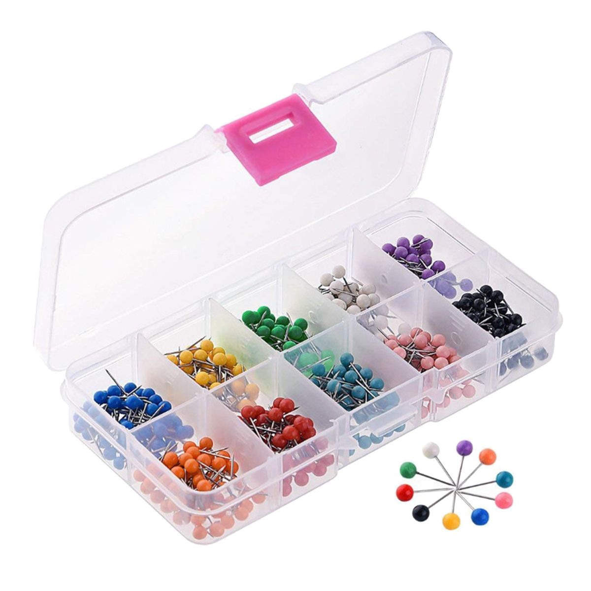 600x Map Push Pins 10 Colors Thumb Tacks Map Tacks