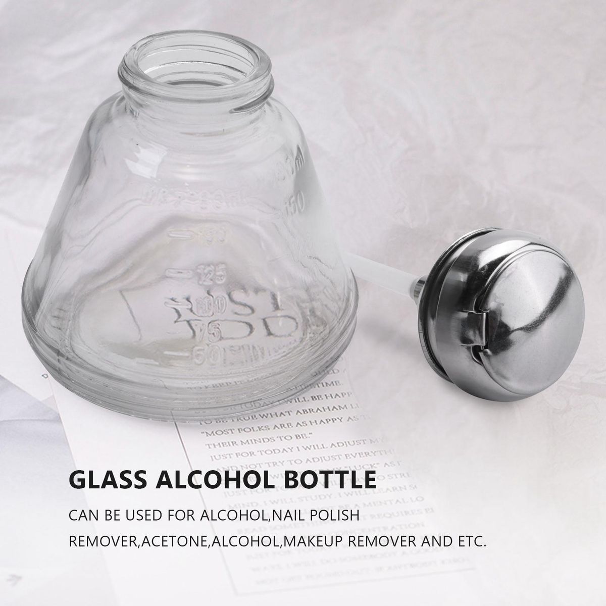 Empty  Pump Dispenser Glass Push Down Press