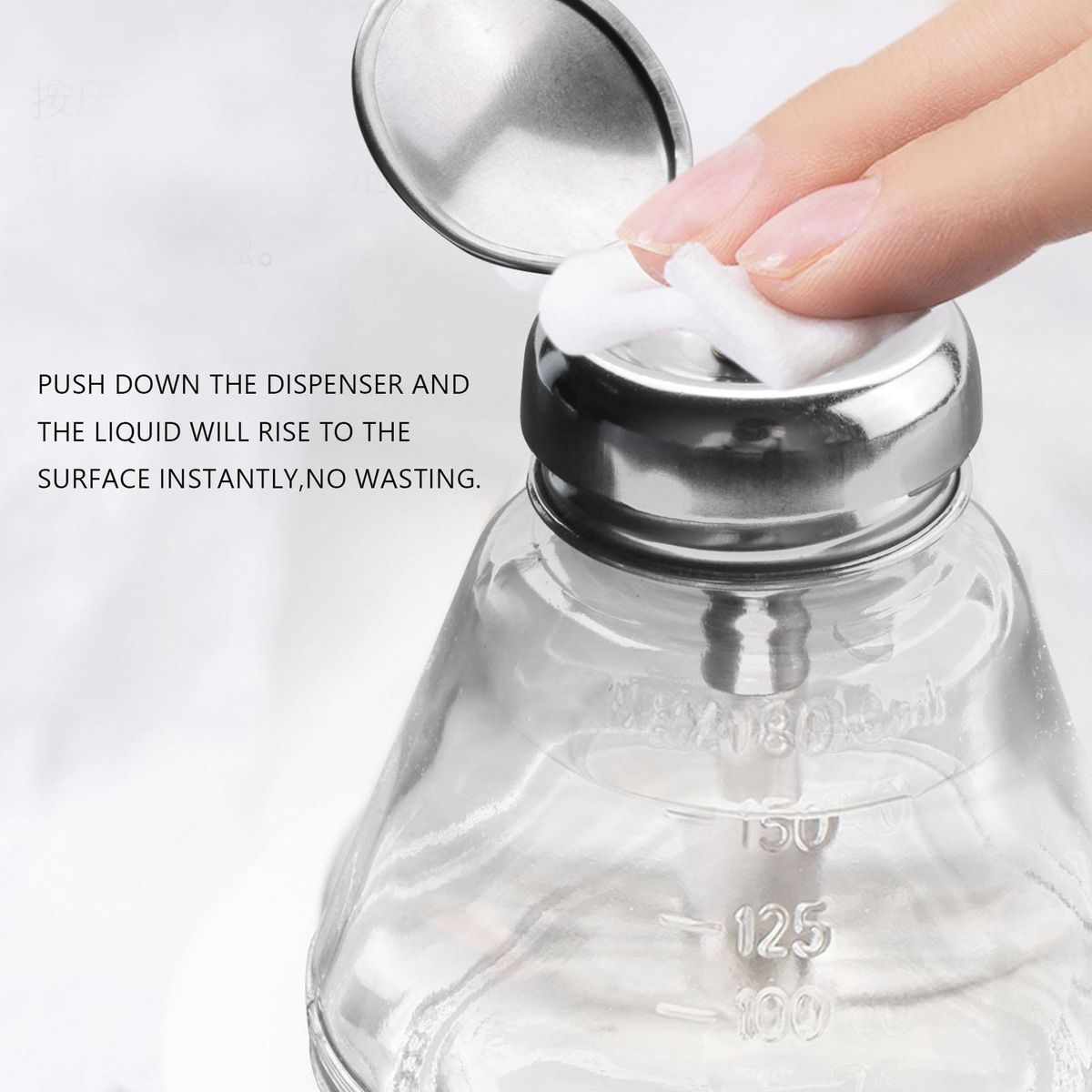 Empty  Pump Dispenser Glass Push Down Press