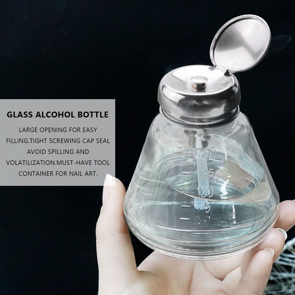Empty  Pump Dispenser Glass Push Down Press