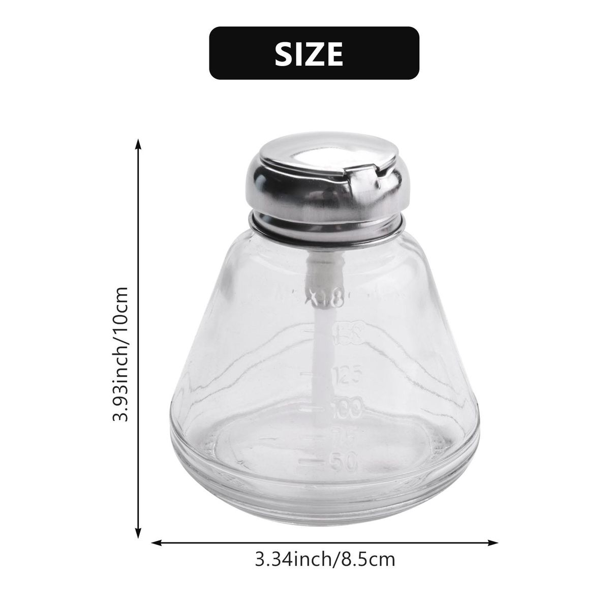 Empty  Pump Dispenser Glass Push Down Press