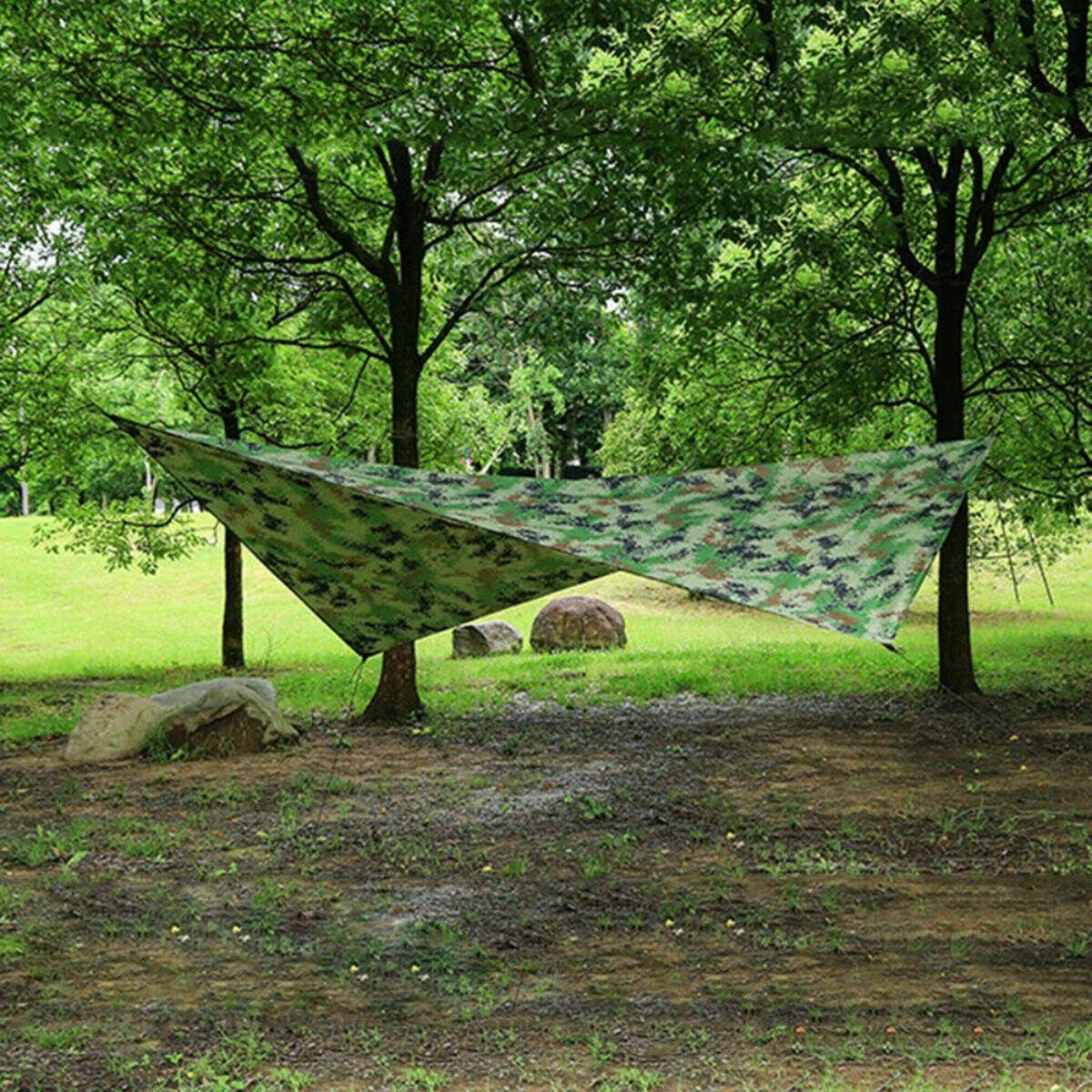 2.3M Waterproof Rain Fly Tent Canopy Hammock Outdoor Camping Tarp Sun Shelter Army Green