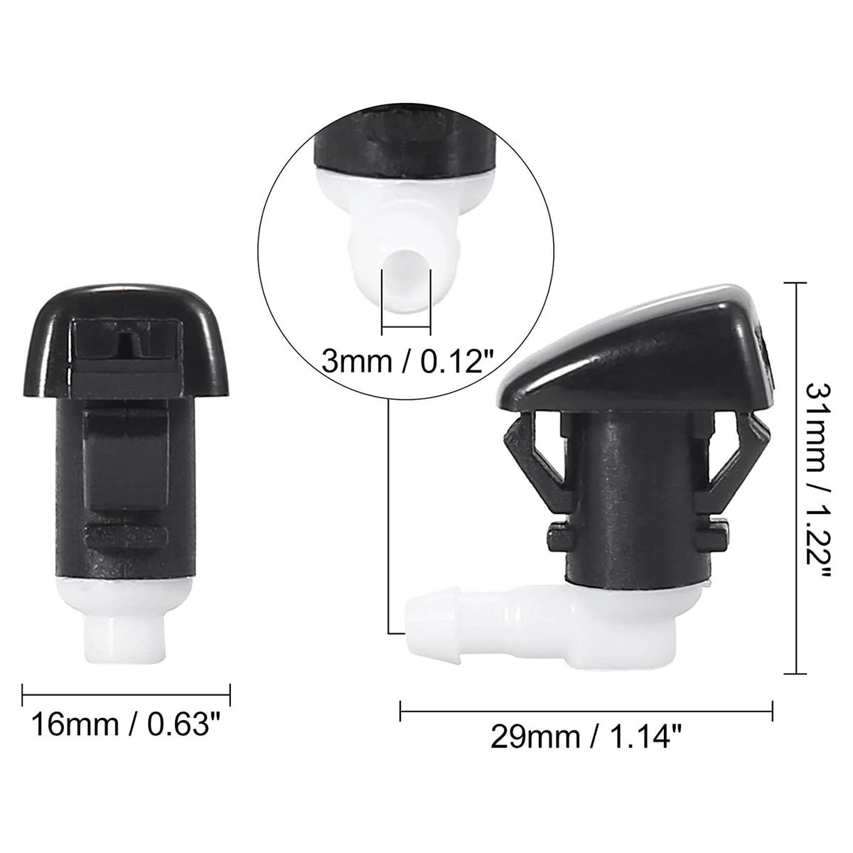 2 PCS Front Windshield Wiper Nozzles 68269108AA 5182367AA for Durango 2011-2021