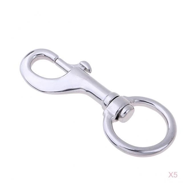 5PCs 120MM Stainless Swivel Eye Bolt Snap Hook Key Ring Leash Flag