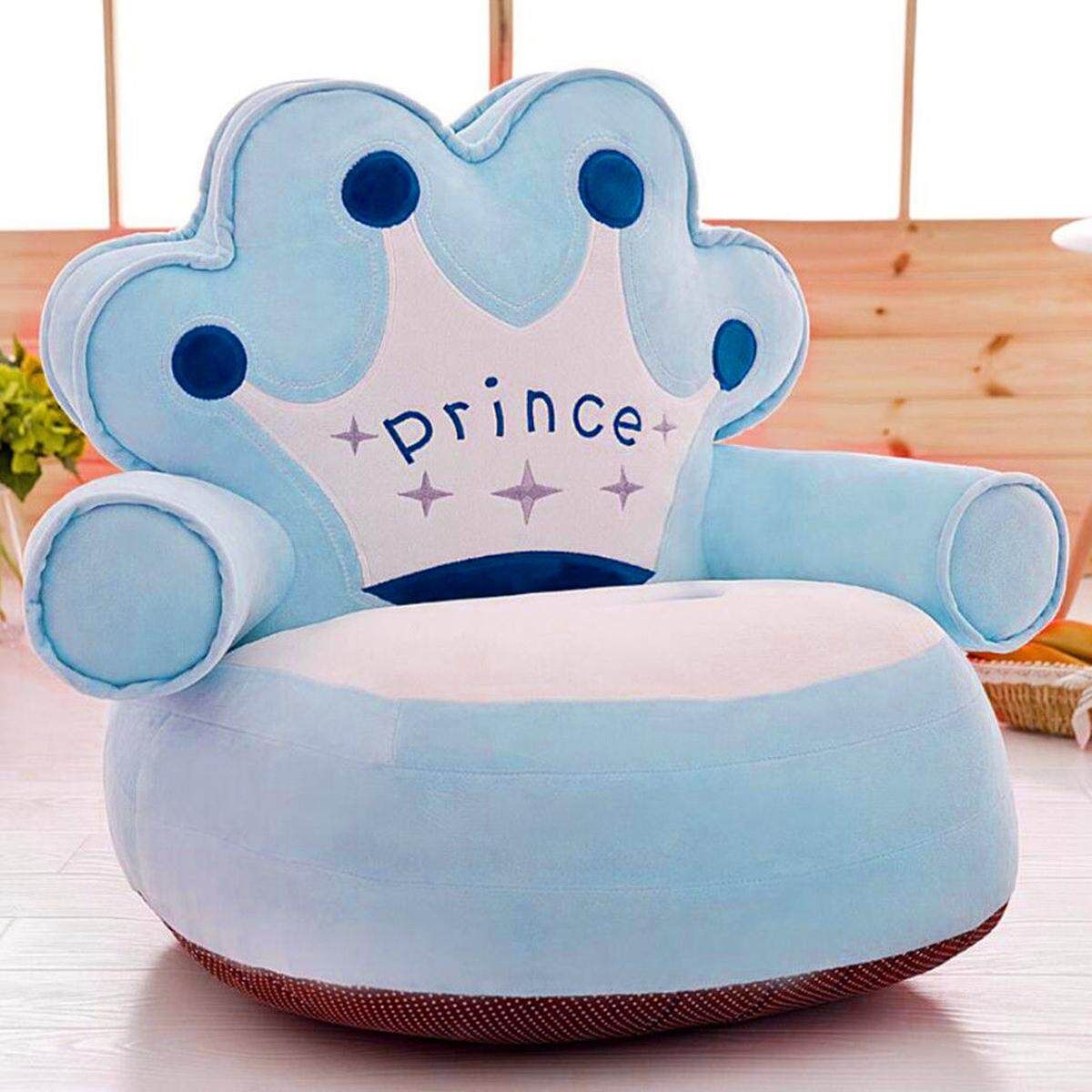 Kids Relaxing Sofa Seating Chair Cover Lazy Bean Bag Baby Furniture Light Blue