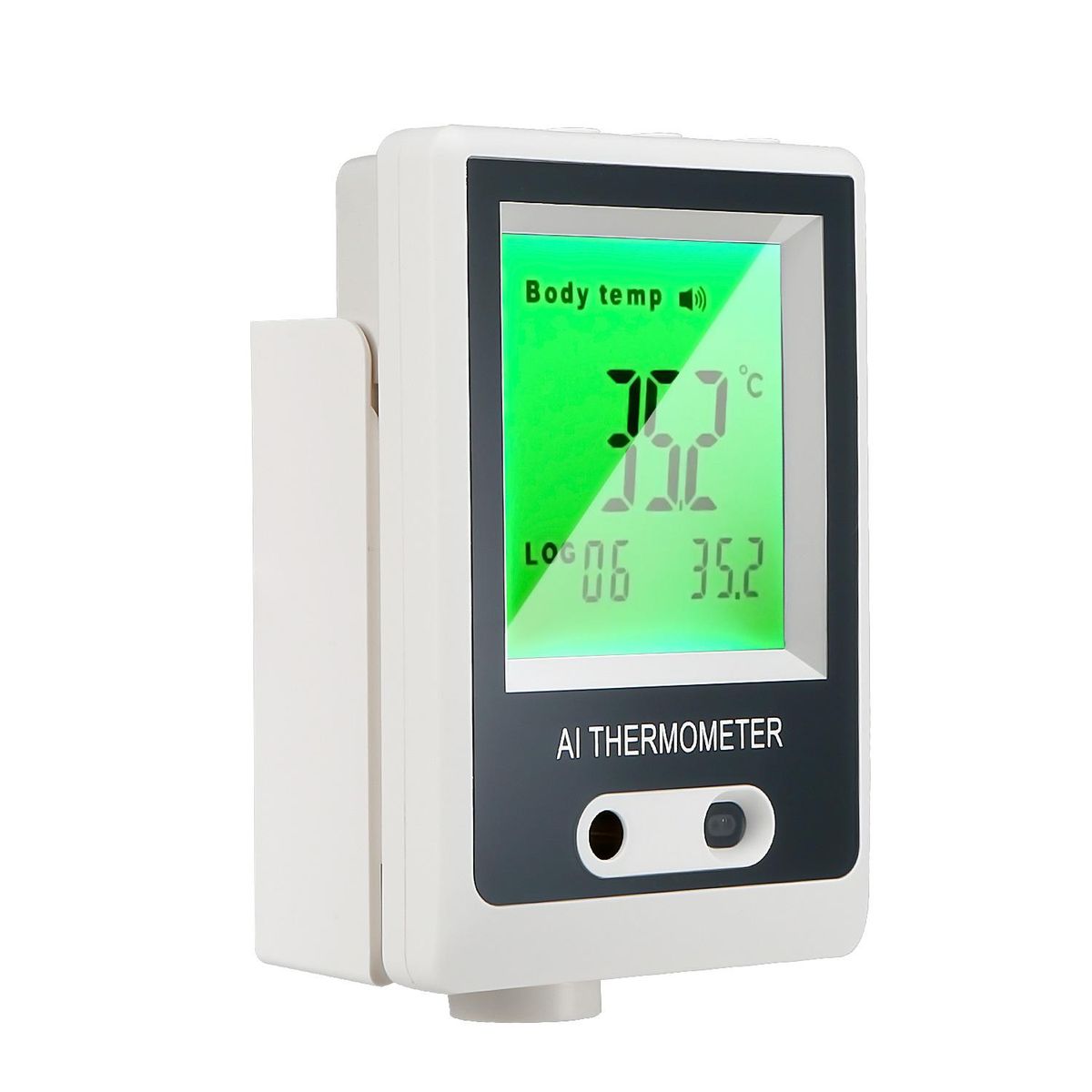 Auto Intelligent Non-contact Infrared Thermometer Audio Note Three Colors Screen Auto Alarm 50 Memory Wall hanging/Column Supporting °C/°F