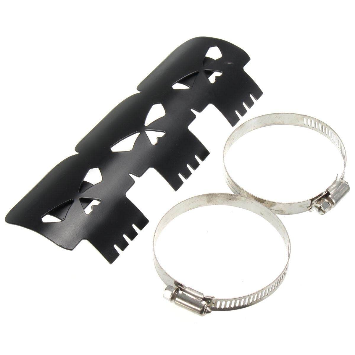 7 1/4'' New Skull Style Universal Exhaust Muffler Pipe Heat Shield Cover Black Black