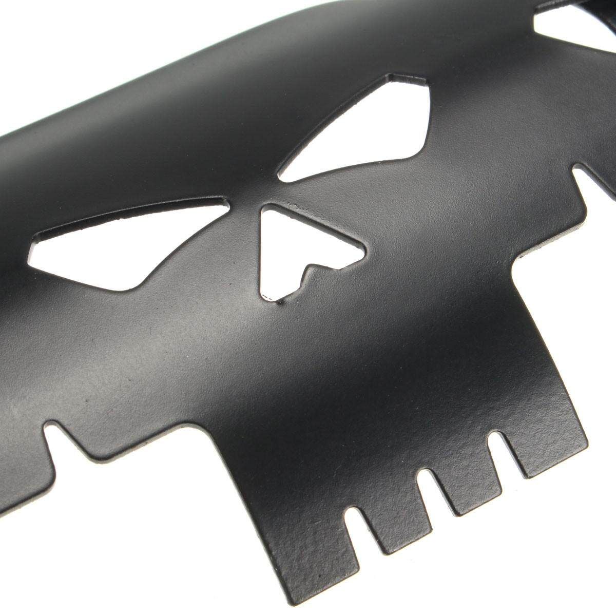 7 1/4'' New Skull Style Universal Exhaust Muffler Pipe Heat Shield Cover Black Black