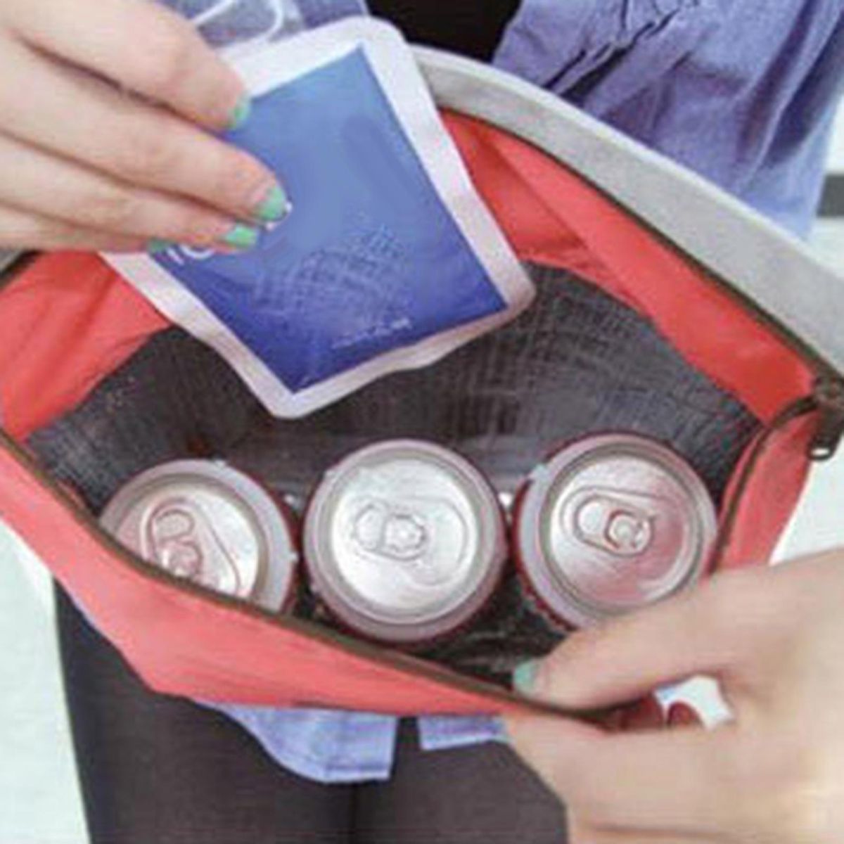 Insulated Lunch Bag School Students Thermal Bento Box Carrying Pouch Red