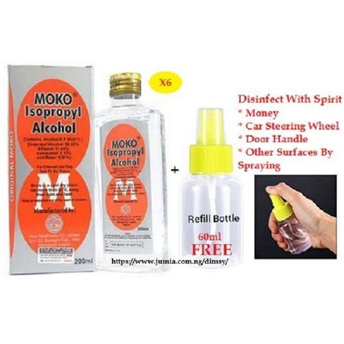 6 Pcs Isopropyl Alcohol Methylated Spirit Disinfectant + 1 Free Refill Spray Bottle =