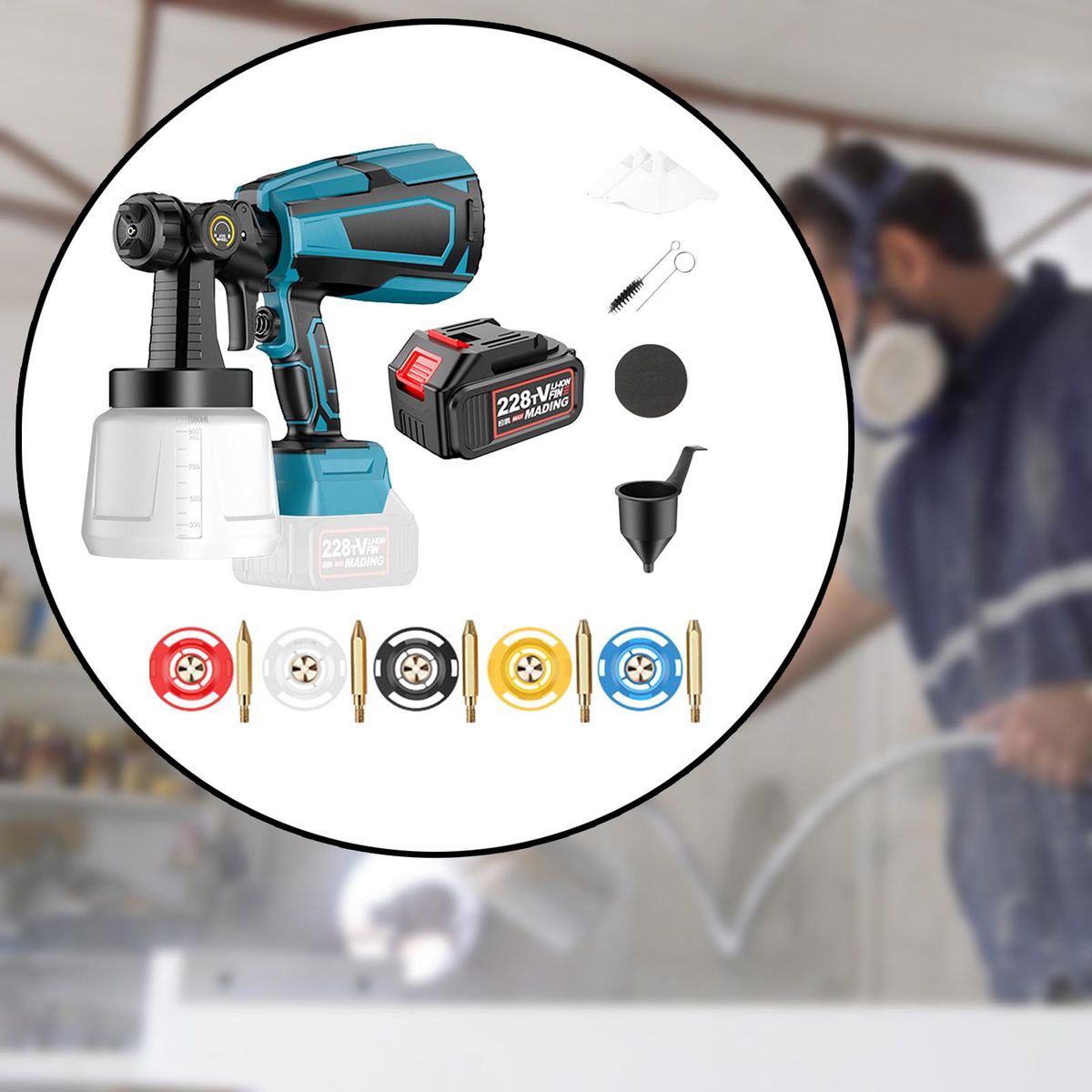 Paint Sprayer Cordless 1000ml Electric Paint Sprayer Style