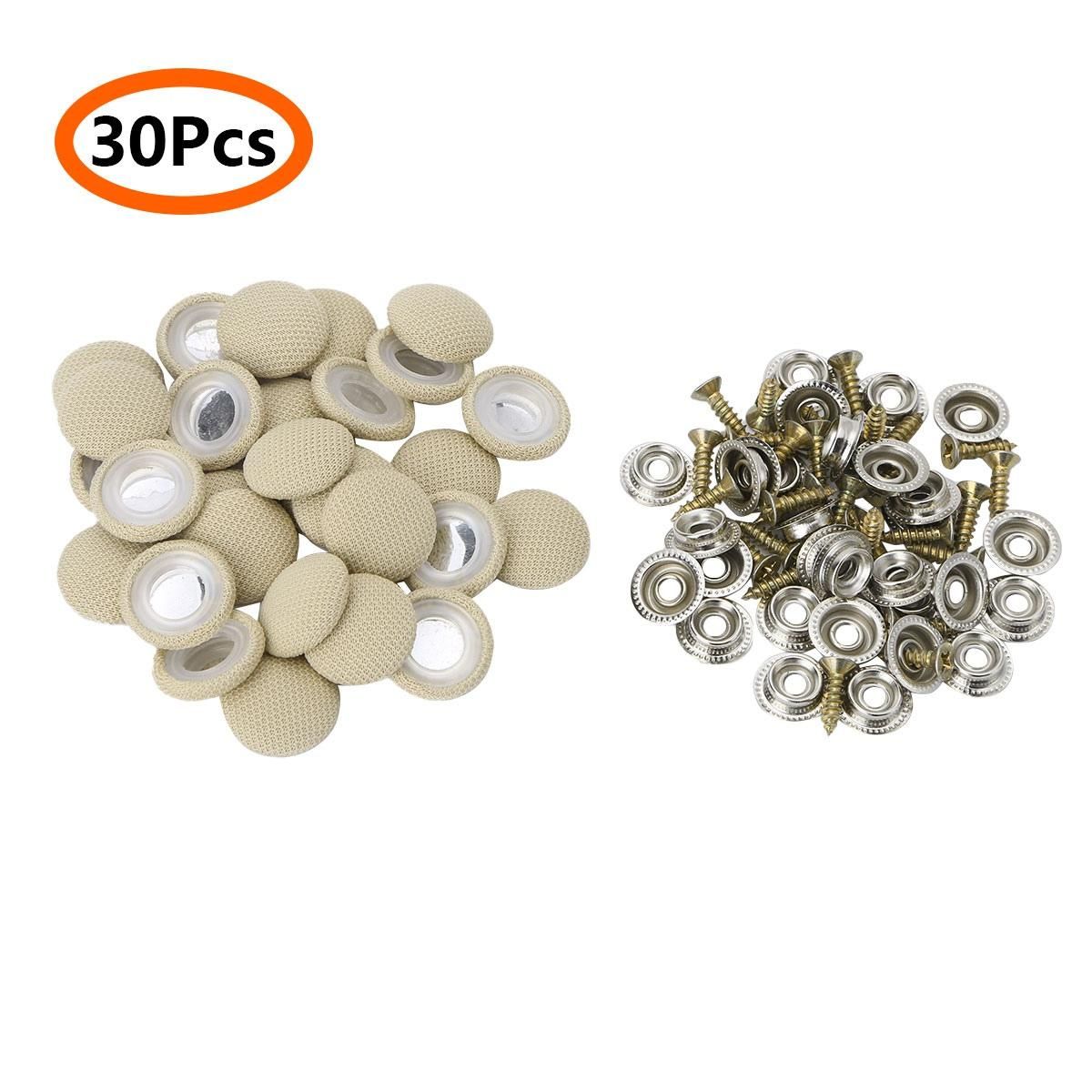 30Pcs Car Ceiling Cloth Fixing Screw Car Roof Fixed Buckle Snap Rivets Retainer Automotive Headliner Repair on Beige