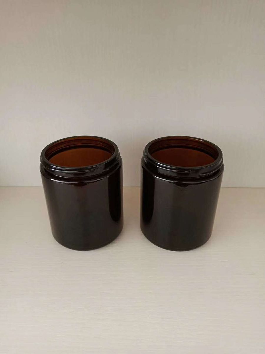6pc 100/250ml Amber GlCandle Jars Empty Round Cosmetic Jar