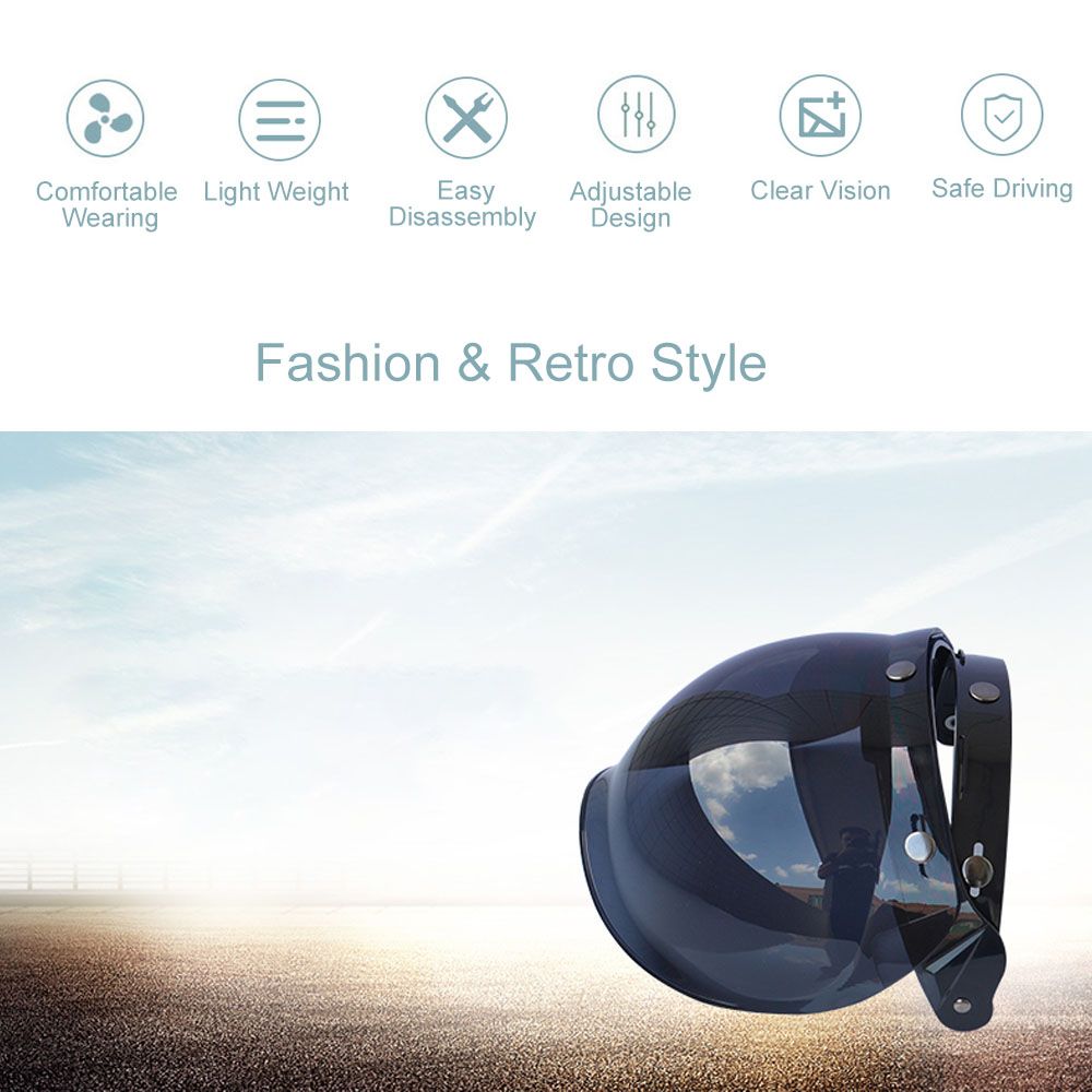 Motorcycle Anti-UV Anti-Scratch Helmets Lens Retro Bubble