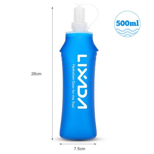 Lixada 500ml Outdoor Water Drinking Bottle Soft Folding-1 Pcs