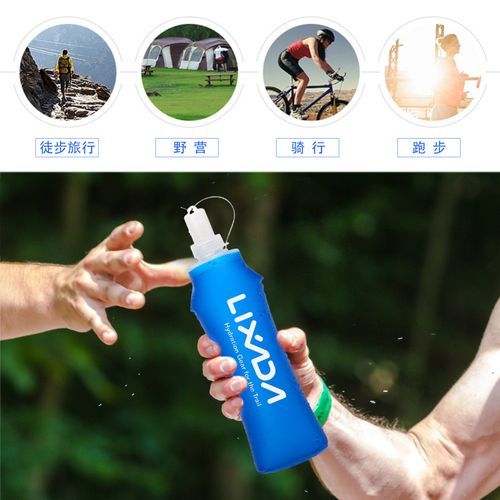 Lixada 500ml Outdoor Water Drinking Bottle Soft Folding-1 Pcs