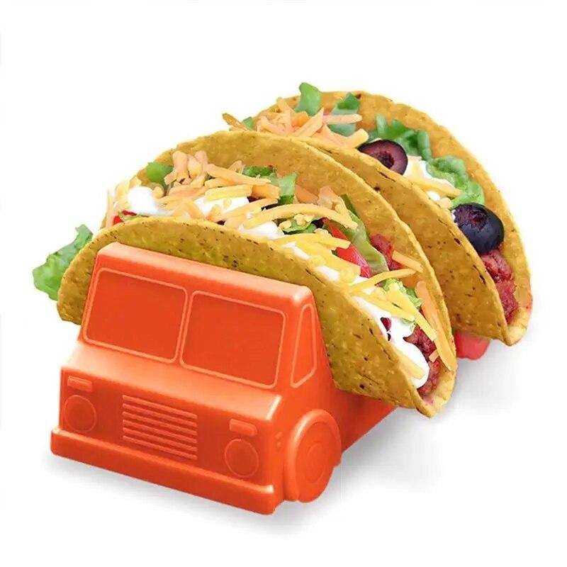2pcs Convenient Chic Plastic Taco Holder Stand Tray Rack Oven Dishwasher Safe Restaurant Hot Grill Baking Supplies Bakeware