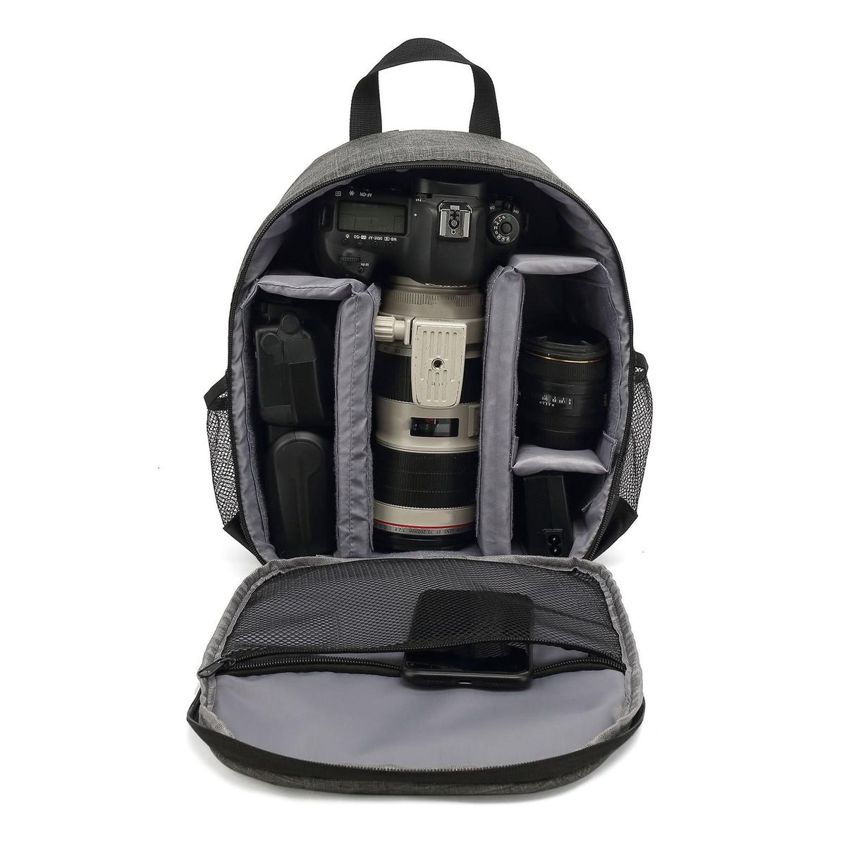 Camera Storage Pouch Nylon Digital Camera Carrying Backpack Grey