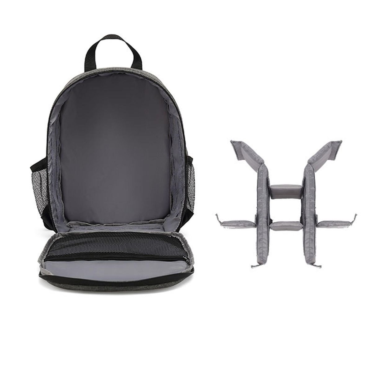 Camera Storage Pouch Nylon Digital Camera Carrying Backpack Grey