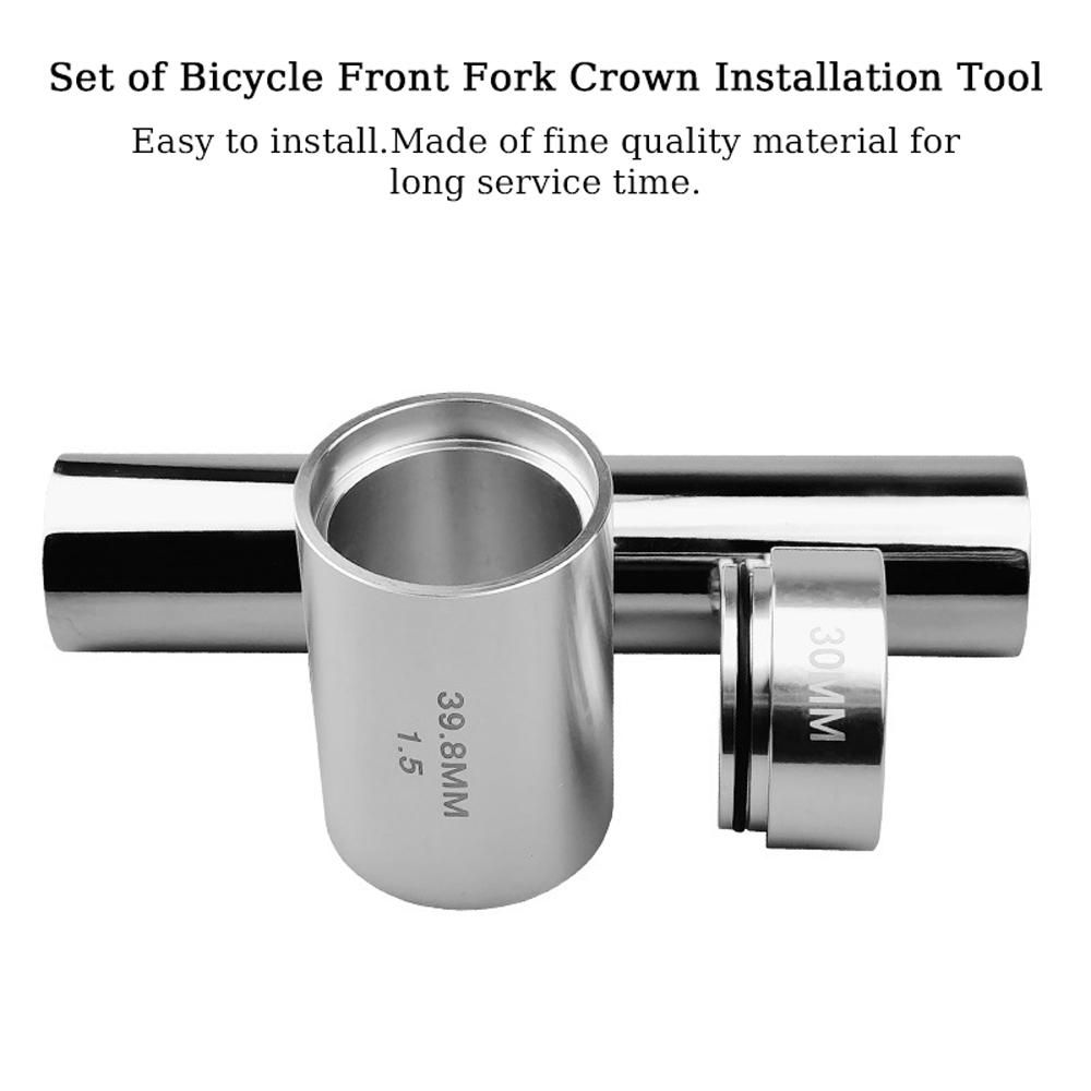 Bicycle Front Fork Crown Installation Tool Set Bike Headset Race Tool AntiSlip Setting System Extension for 28.6mm 1.5in 1.25in Bicycle Front Fork