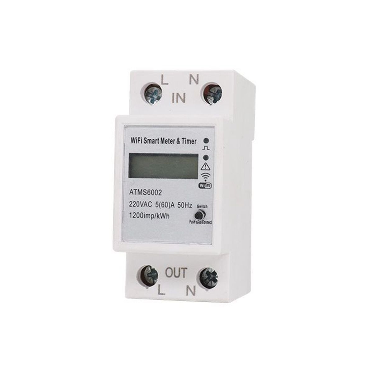 ATMS6002 Single Phase DIN Rail Electric Energy Meter Tuya Smart WiFi Meter WIFI Remote Meter Wifi Metering Switch