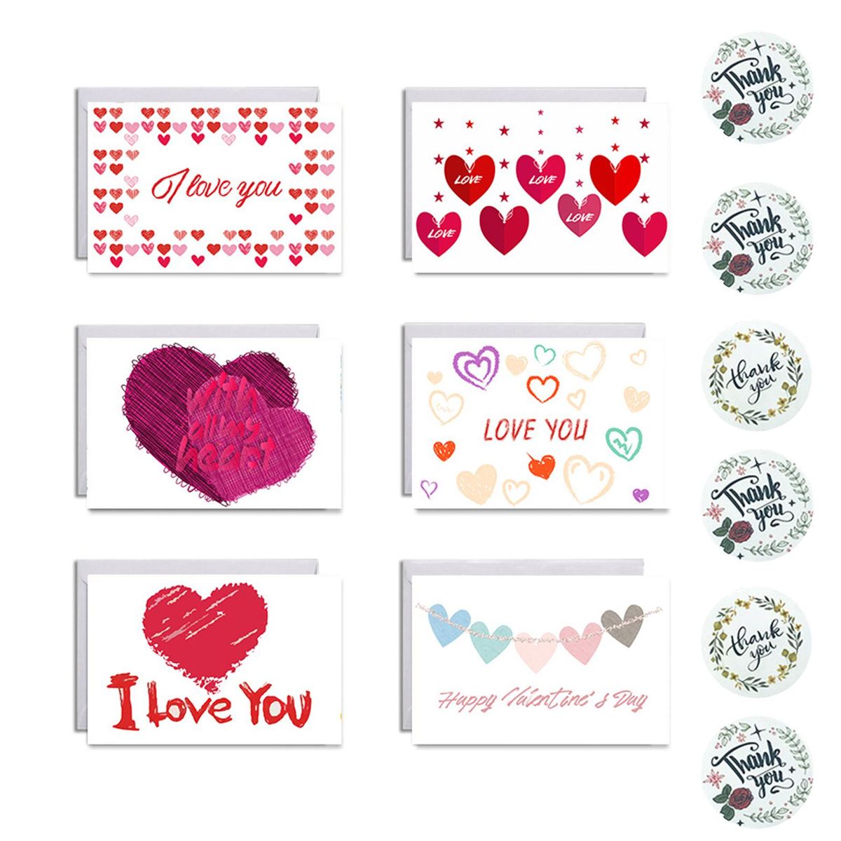 1 Set Blessing Card Sincerest Wishes Heart Pattern Valentines Day Blessing Card