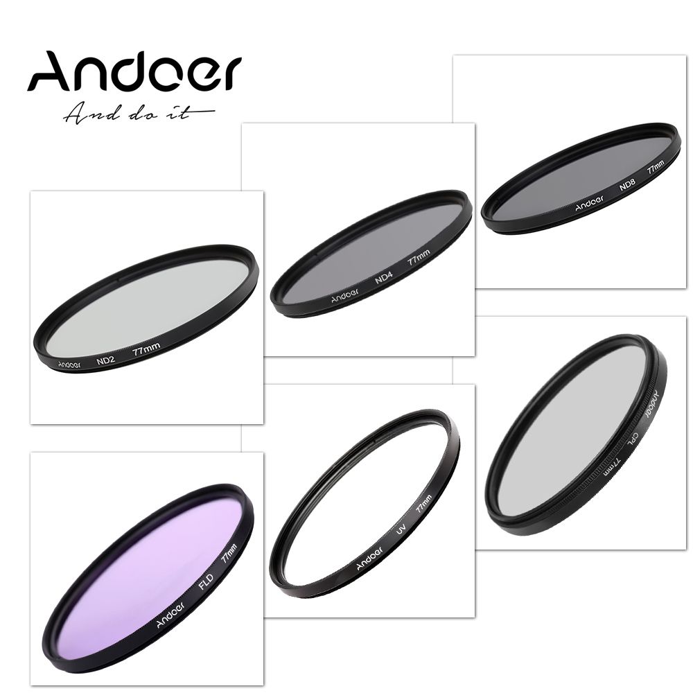77mm UV+CPL+FLD+ND(ND2 ND4 ND8) Photography Filter