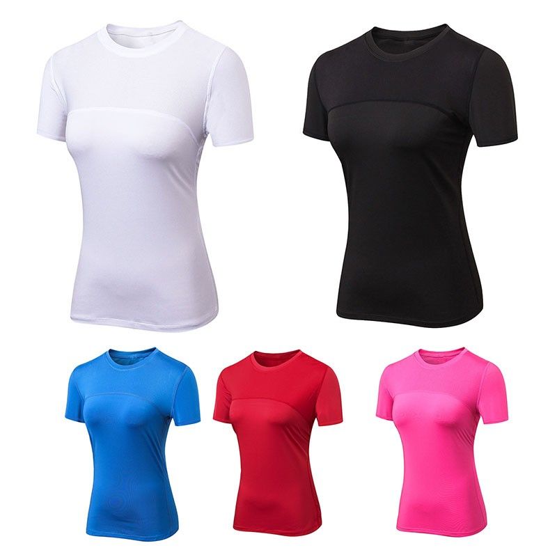 Women Short Sleeve T-shirt Workout Yoga Running Shirts Quick