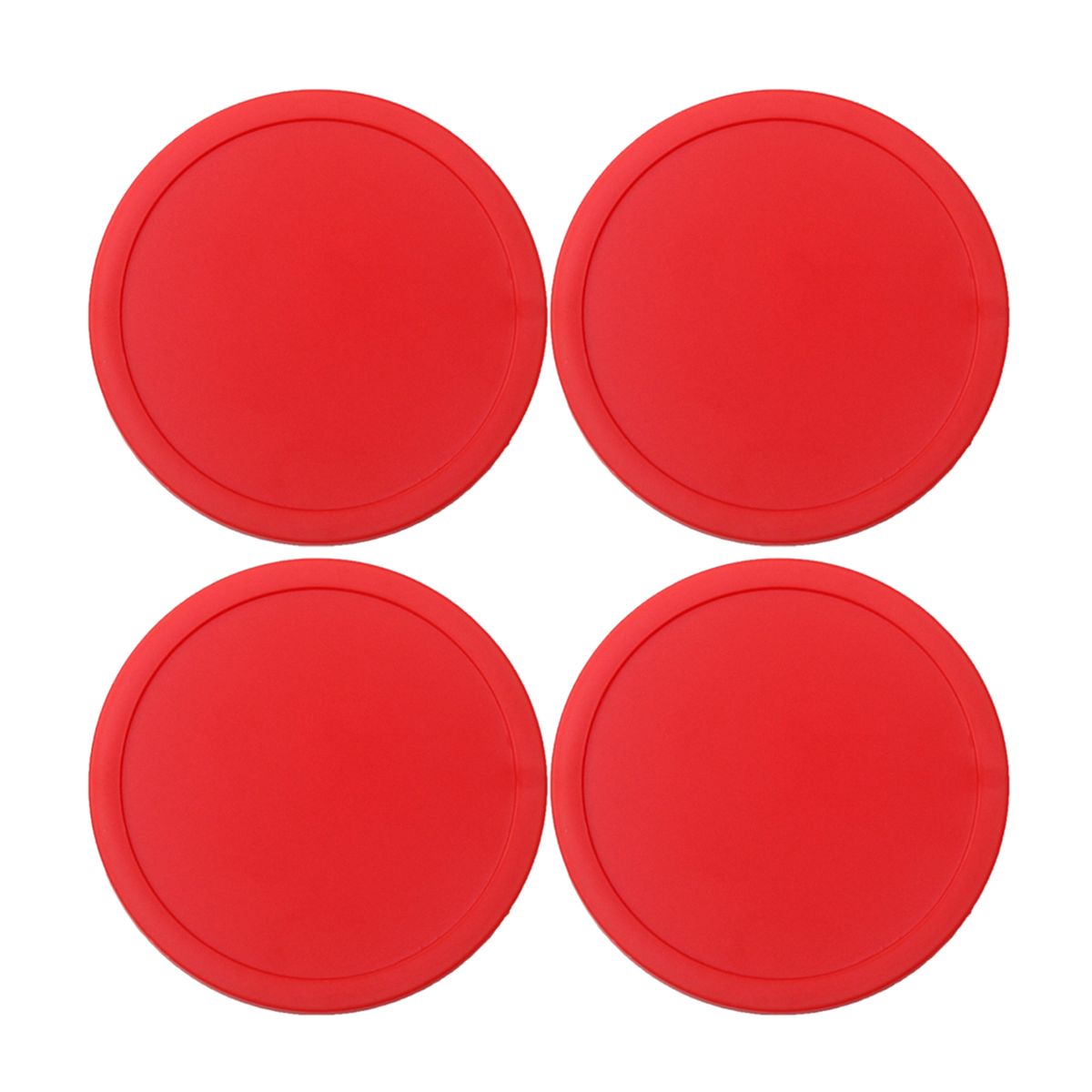 2PCS Plastic Air Hockey Pushers And 4PCS Pucks Replacement For Red