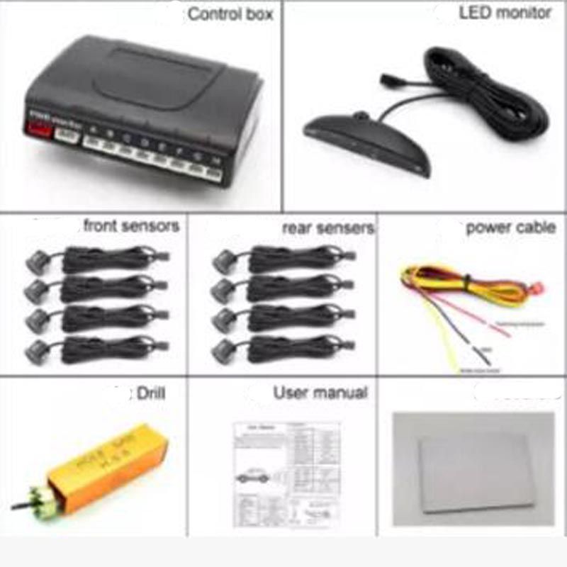 Car Parking Sensor With Digital Led Display 8 Front Or Rear