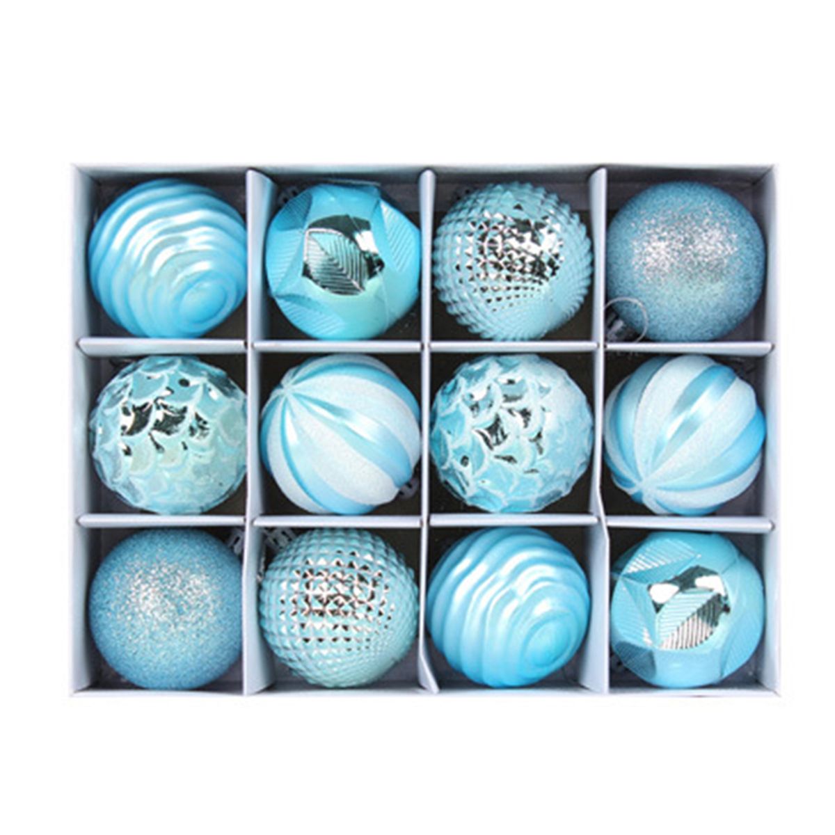 12PcsSet Christmas Tree Color Ball Xmas Party Decoration Blue