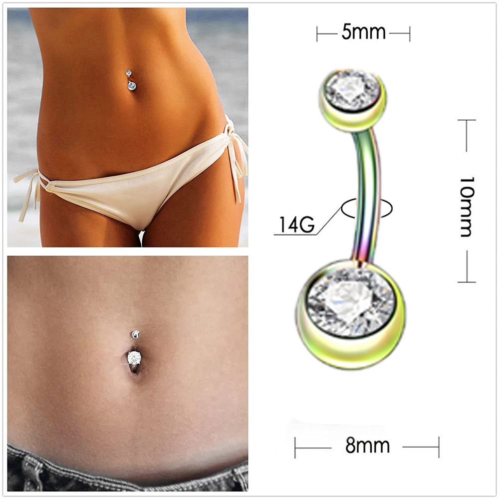 37 Piece Belly Button Tongue Body Jewelry Piercing Kit-Blue