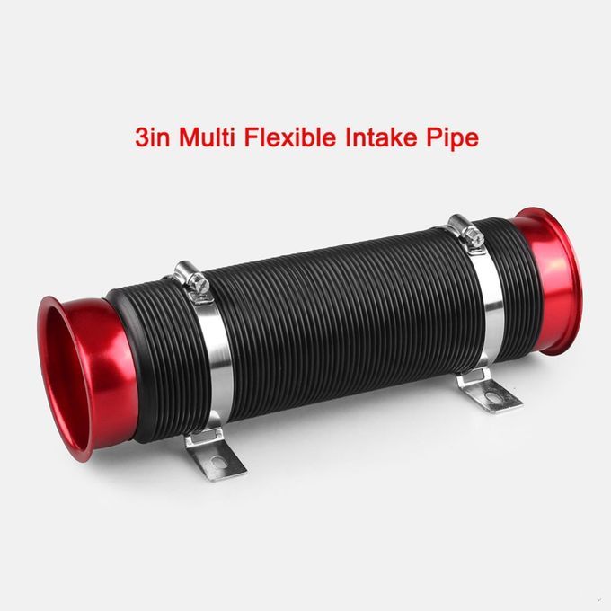 3 Inch Flexible Adjustable Car Air Intake Pipe Turbo Intercooler Inlet Hose-Silver