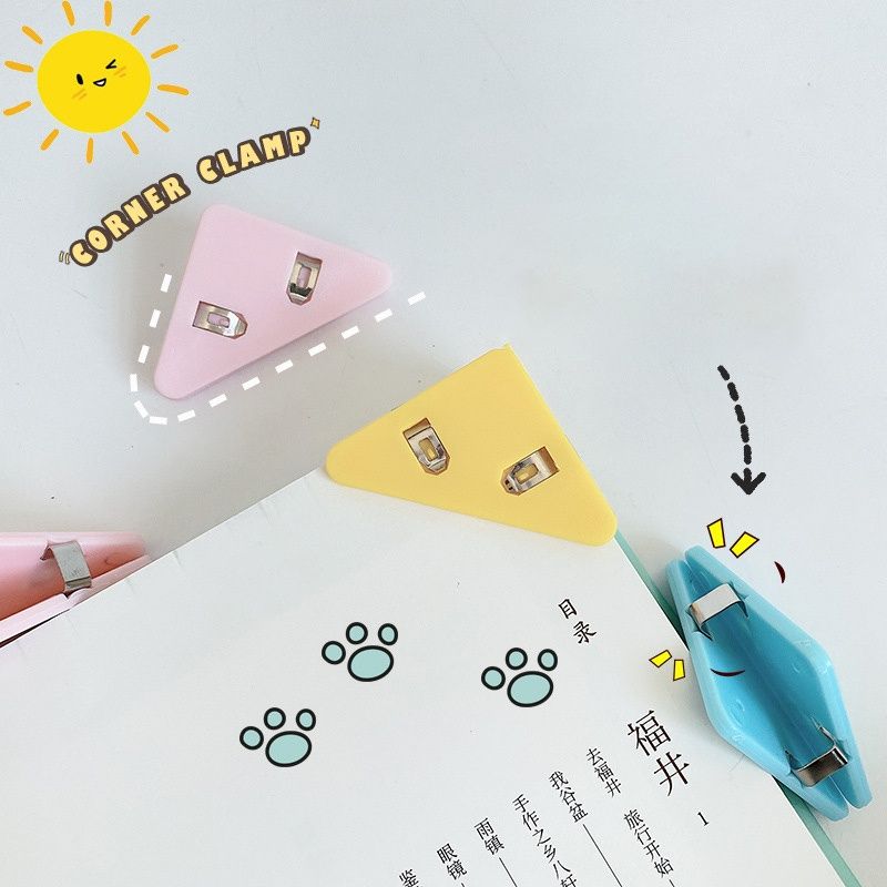 20pcs Plastic Triangle Corner Clip To Prevent Book Curling