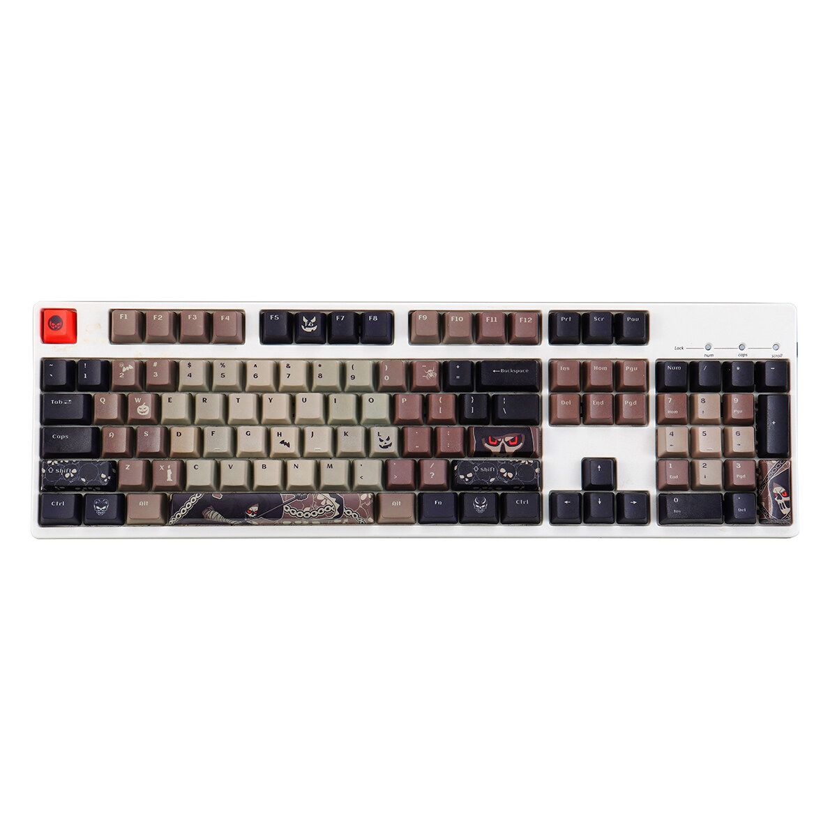 Feker PBT Five-sided Sublimation OEM Height 108 Key Halloween Theme Mechianical Keyboard Keycap With Key Puller