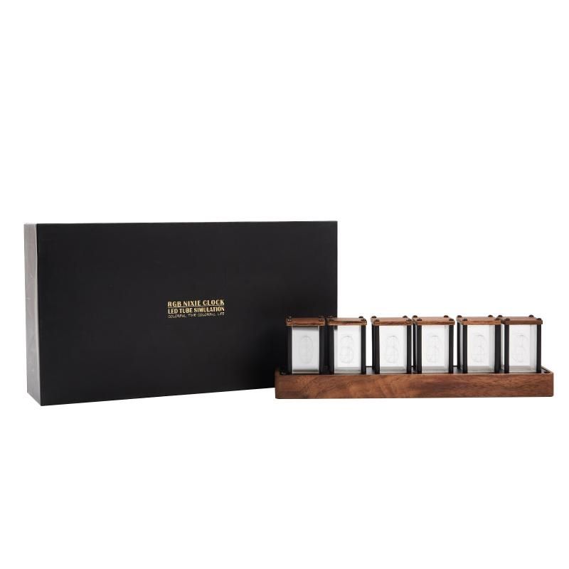 Nixie Tube Retro Wooden LED Digital Desk Clock