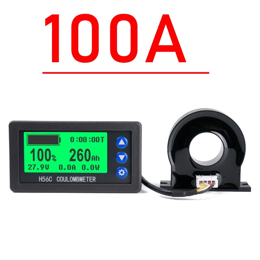 Battery Monitor DC 8-100V 100A 200A 400A Lifepo4 Lead-acid Li-ion Lithium CELL Capacity Power Meter 12V 24V 36V 48V 60V 72V-100A