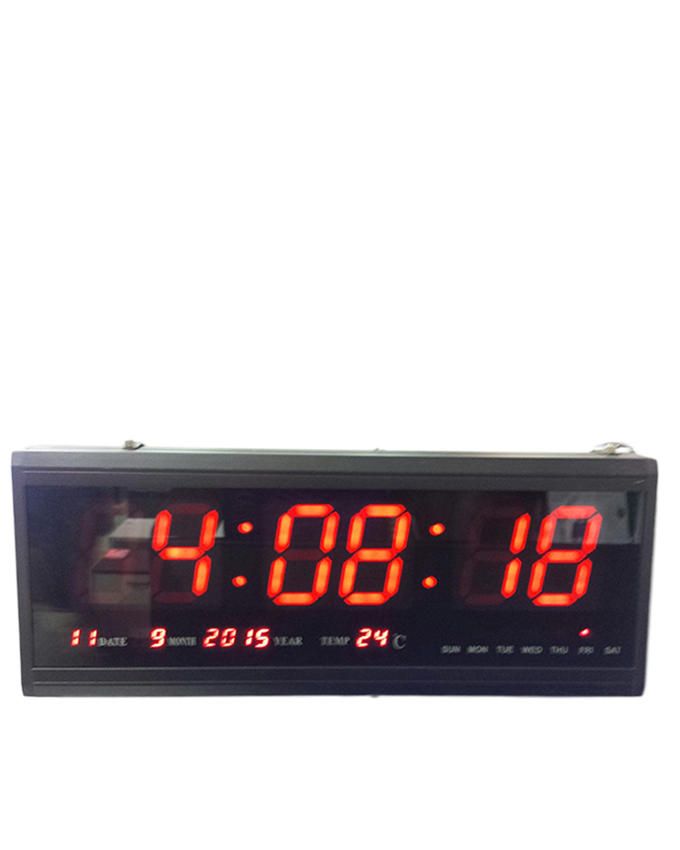 6 DIGITS Time, Date & Temp LED Digital Clock - Red