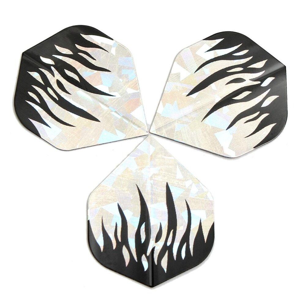 3Pcs 2D Bling Cool Sports Darts Flights Laser Black Sliver Tail Wing PET