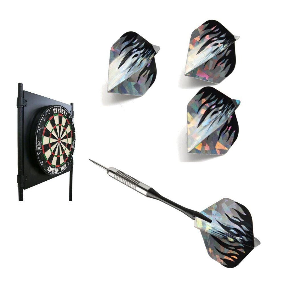 3Pcs 2D Bling Cool Sports Darts Flights Laser Black Sliver Tail Wing PET