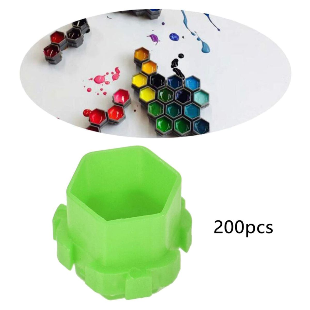 200Pcs Plastic Honeycomb Pigment Holder Tattoo Ink Cups Easy Use Green