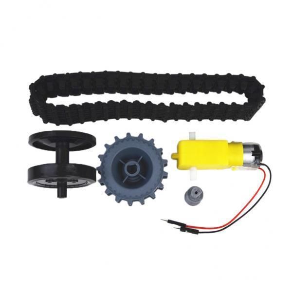 2x 18.5 Cm Tank Conveyor Belt TT Motor Drive Wheel Set For Intelligent
