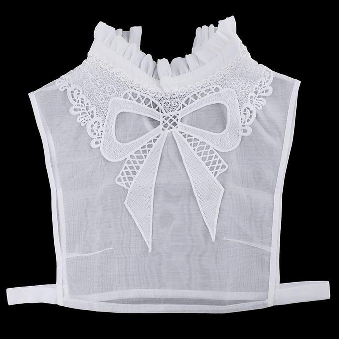 Women False Collar Choker Ladies Reto Peter Pan Lapel - Style 3-White