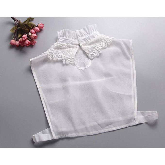 Women False Collar Choker Ladies Reto Peter Pan Lapel - Style 3-White