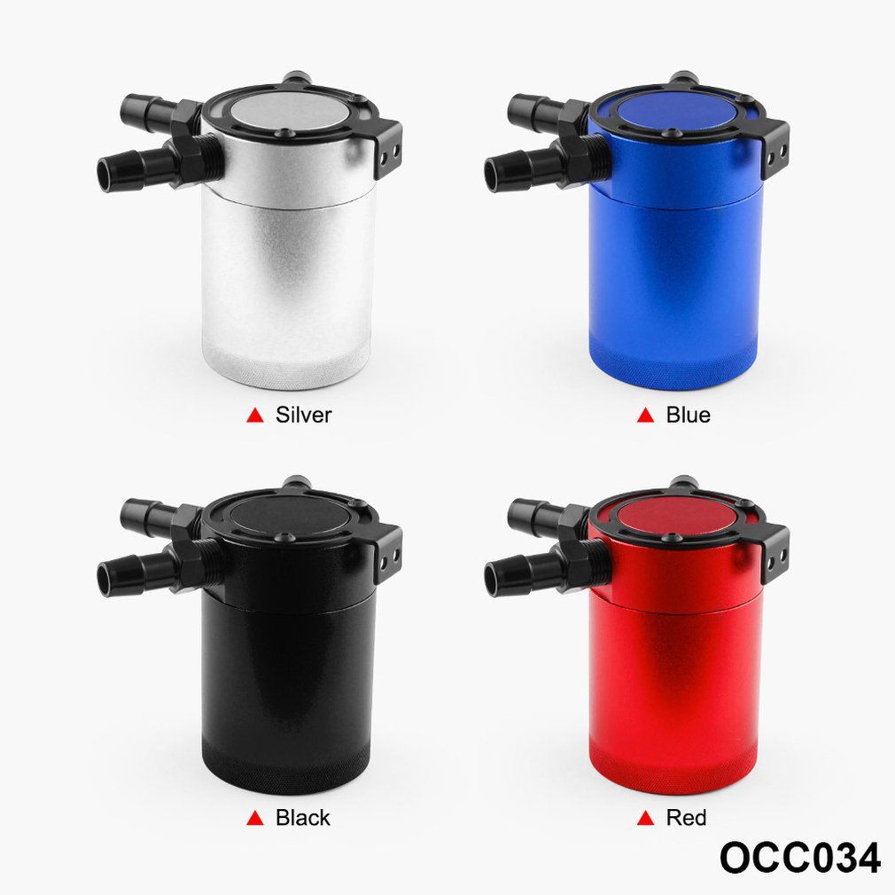 Universal 3 Port Oil Catch Can Tank Compact Baffled Air-Oil