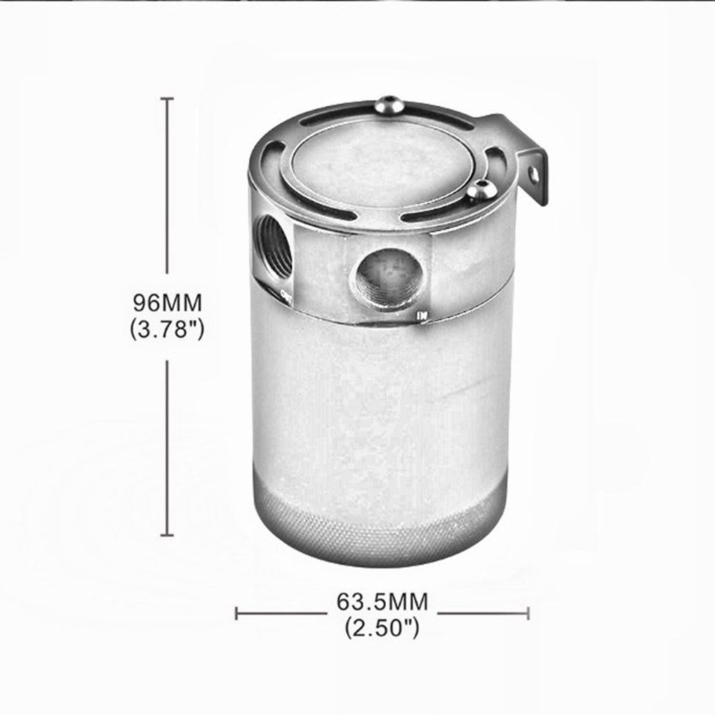 Universal 3 Port Oil Catch Can Tank Compact Baffled Air-Oil